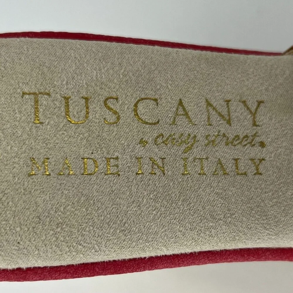 Tuscany by Easy Street Womens Red Easy Street Castello Size 8.5M Wedge Sandals
